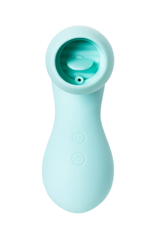 JOS DİNGO Dilli Klitoral Vakum Vibratörü, silikon, cam göbeği, 9,5 cm