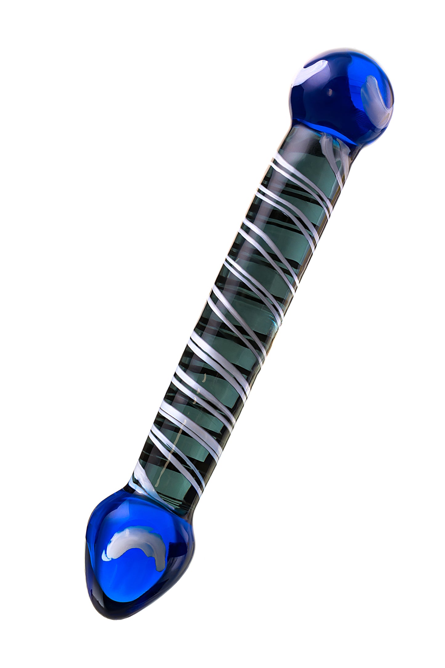 Sexus Glass Çift Taraflı Cam Dildo, mavi, 21 cm
