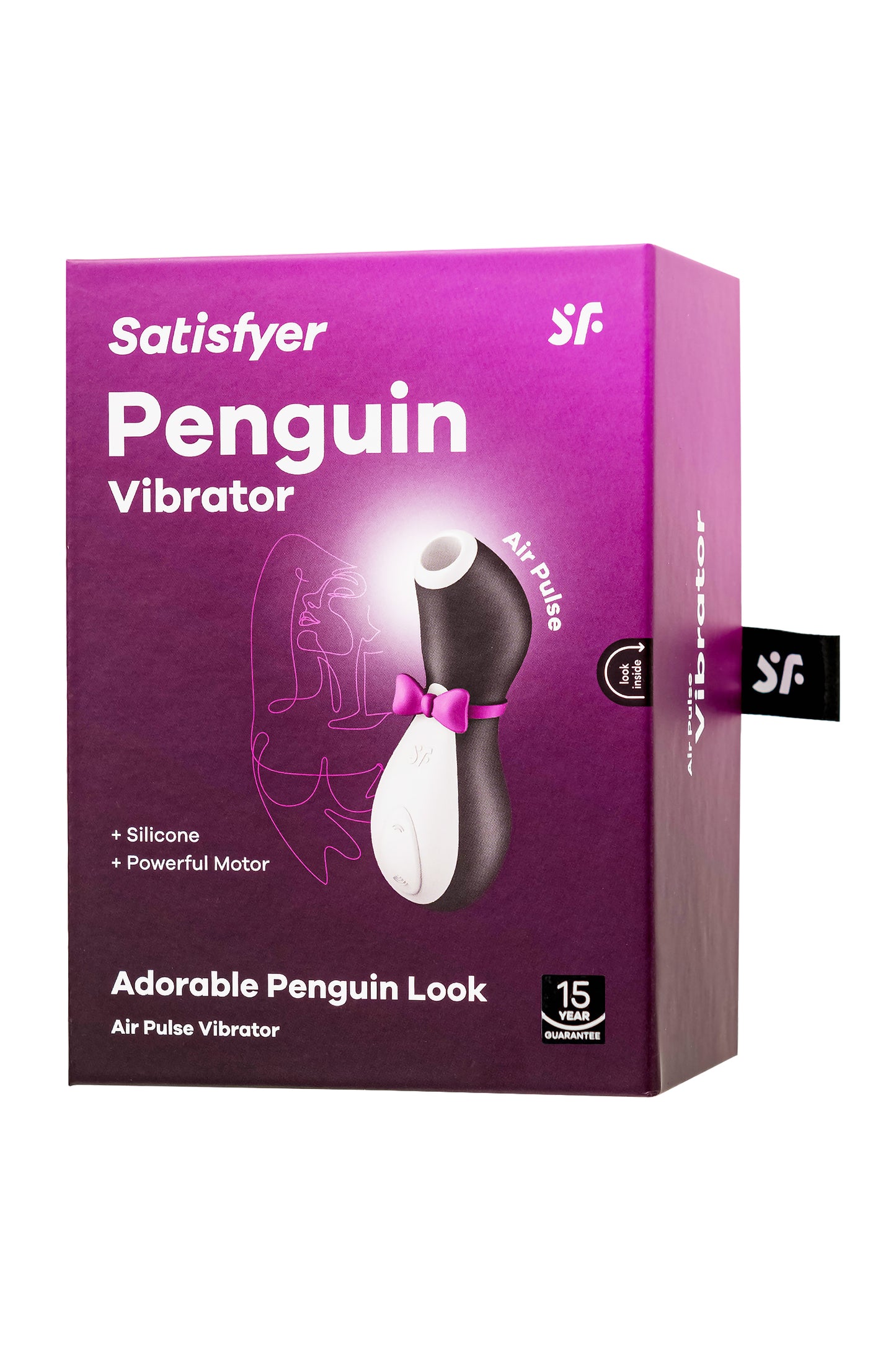 Satisfyer Penguin Vakum Dalgası Klitoris Vibratörü, silikon, siyah, 11,5 cm