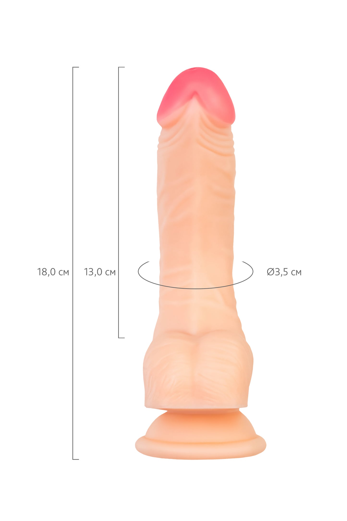 RealStick Çıplak Nash, PVC, et, 18 cm gerçekçi yapay penis