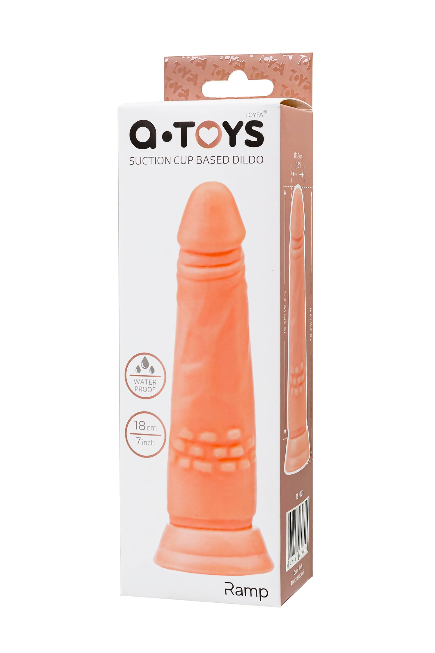 A-Toys by TOYFA Vantuzlu Realistik Dildo, TPE, Ten, 18 cm