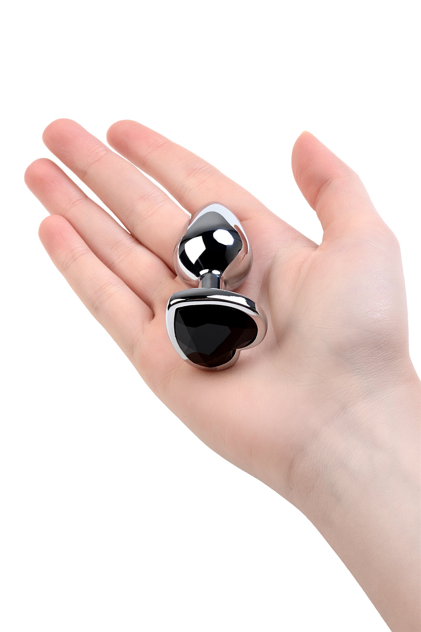 Metal by TOYFA Anal Plug, Metal, gümüş, siyah kristalli, 7 cm, Ø 2,7 cm, 50 g