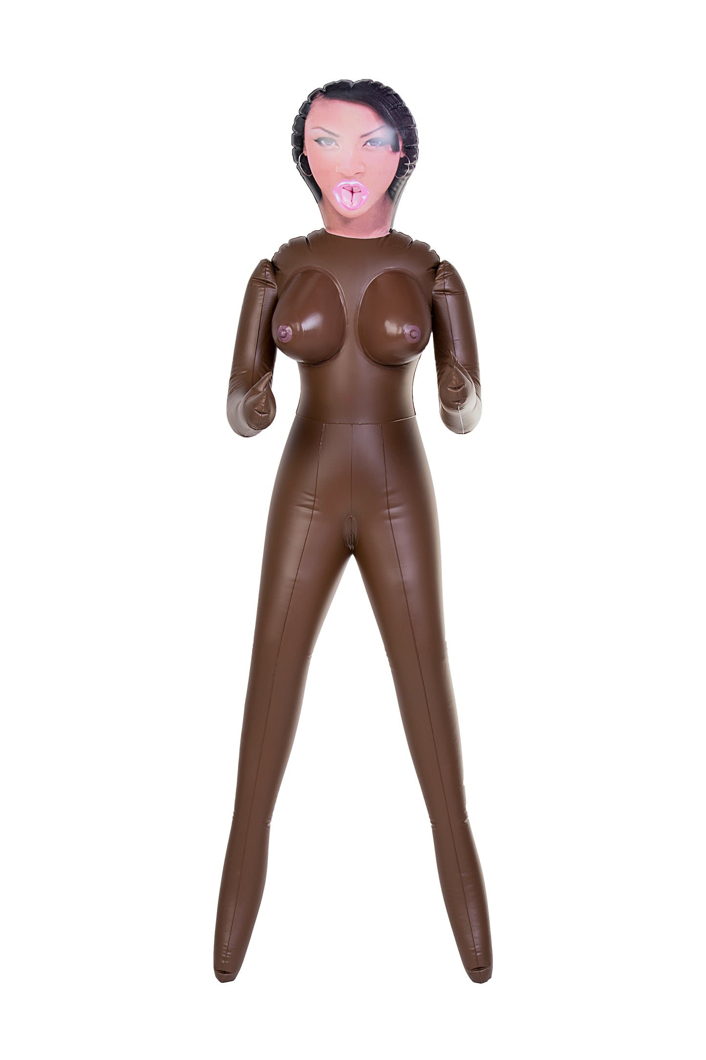 Dolls-X by TOYFA Michelle şişme bebek, siyah kadın, üç delikli, 160 cm