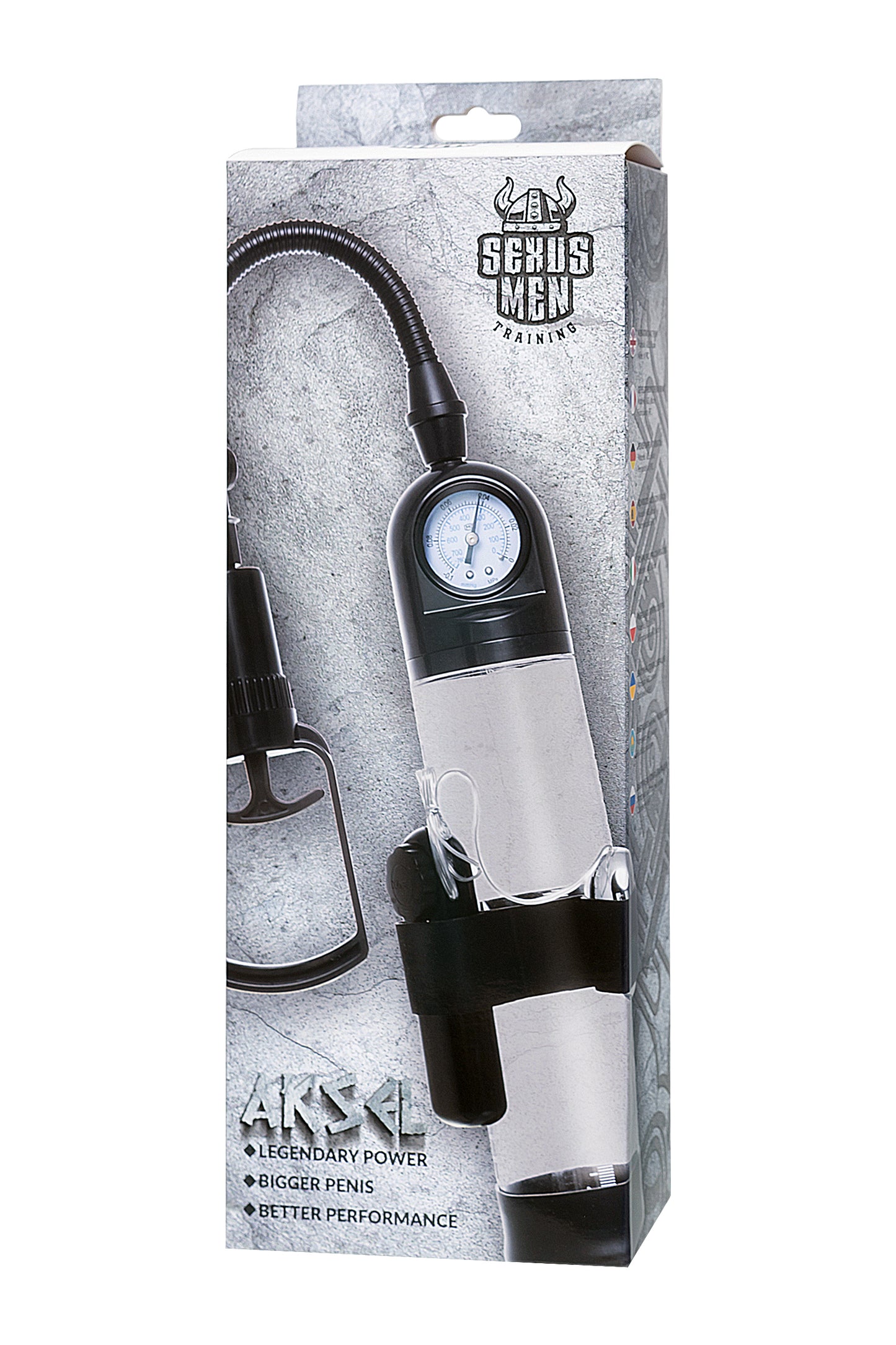 Sexus Men Training Aksel Mekanik Pompa, ABS plastik, Siyah, 70 cm