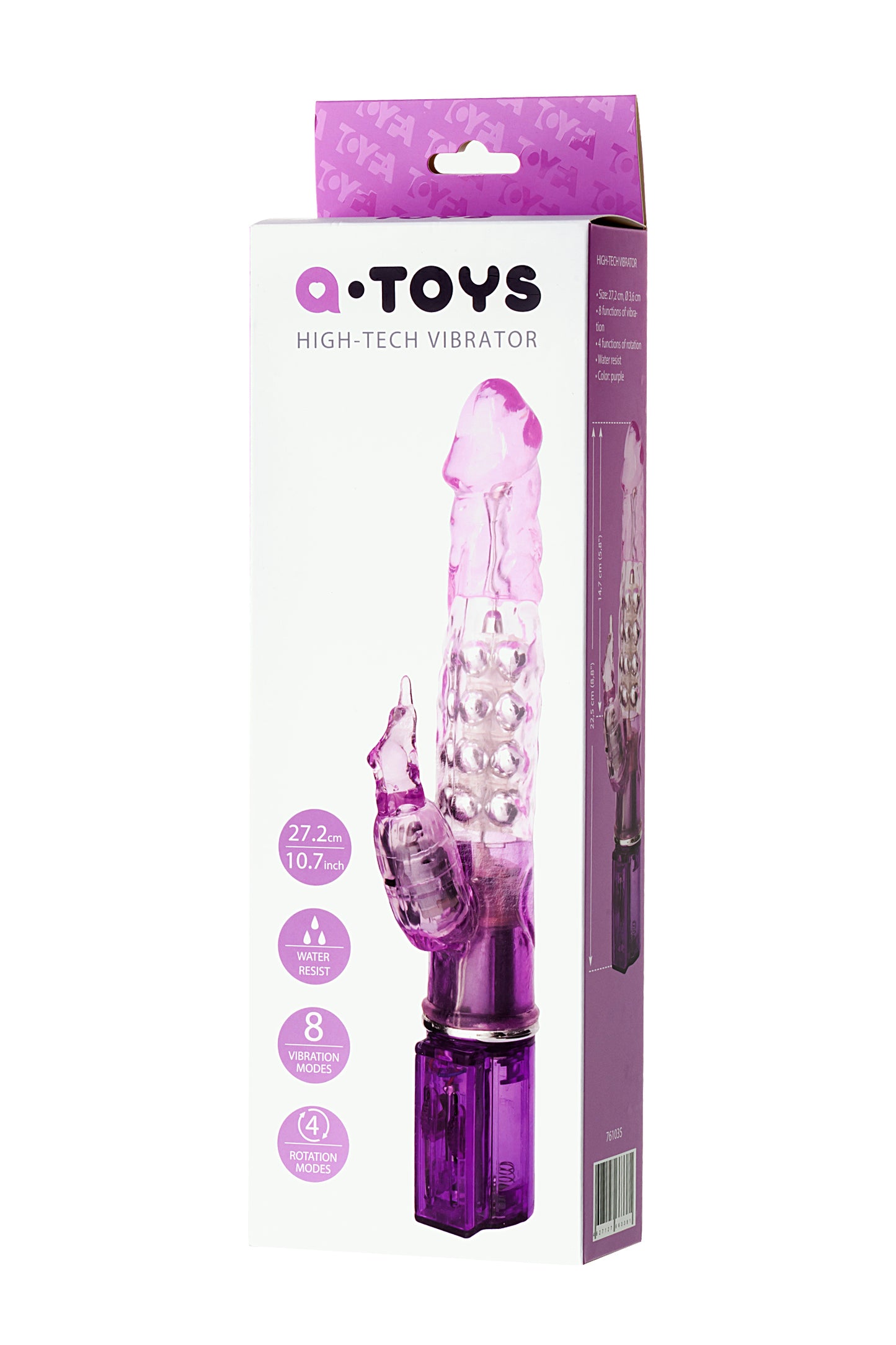 A-Toys by TOYFA High-Tech Klitoral Uyarıcı Vibratör, TPE, mor, 26,5 cm