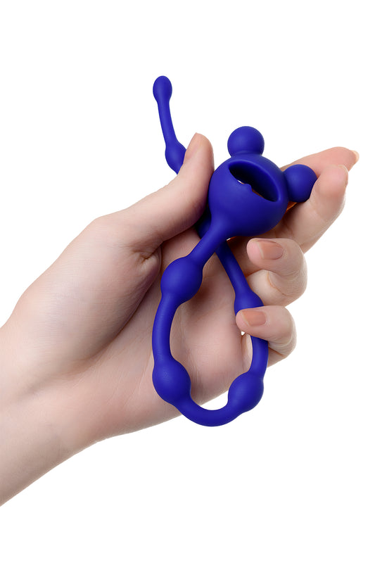 ToDo by Toyfa Froggy anal Zinciri, silikon, mavi, 27,4 cm, Ø 1,4 cm