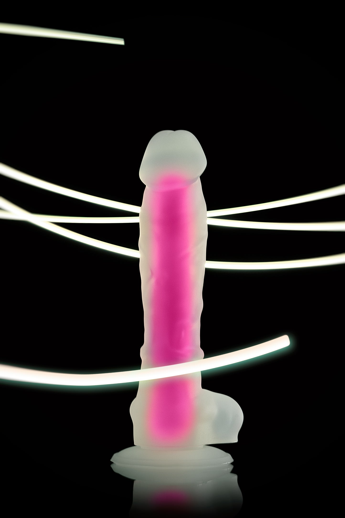 Beyond by Toyfa Peter Glow Gece Parlayan Dildo, Silikon, Şeffaf, 22 cm