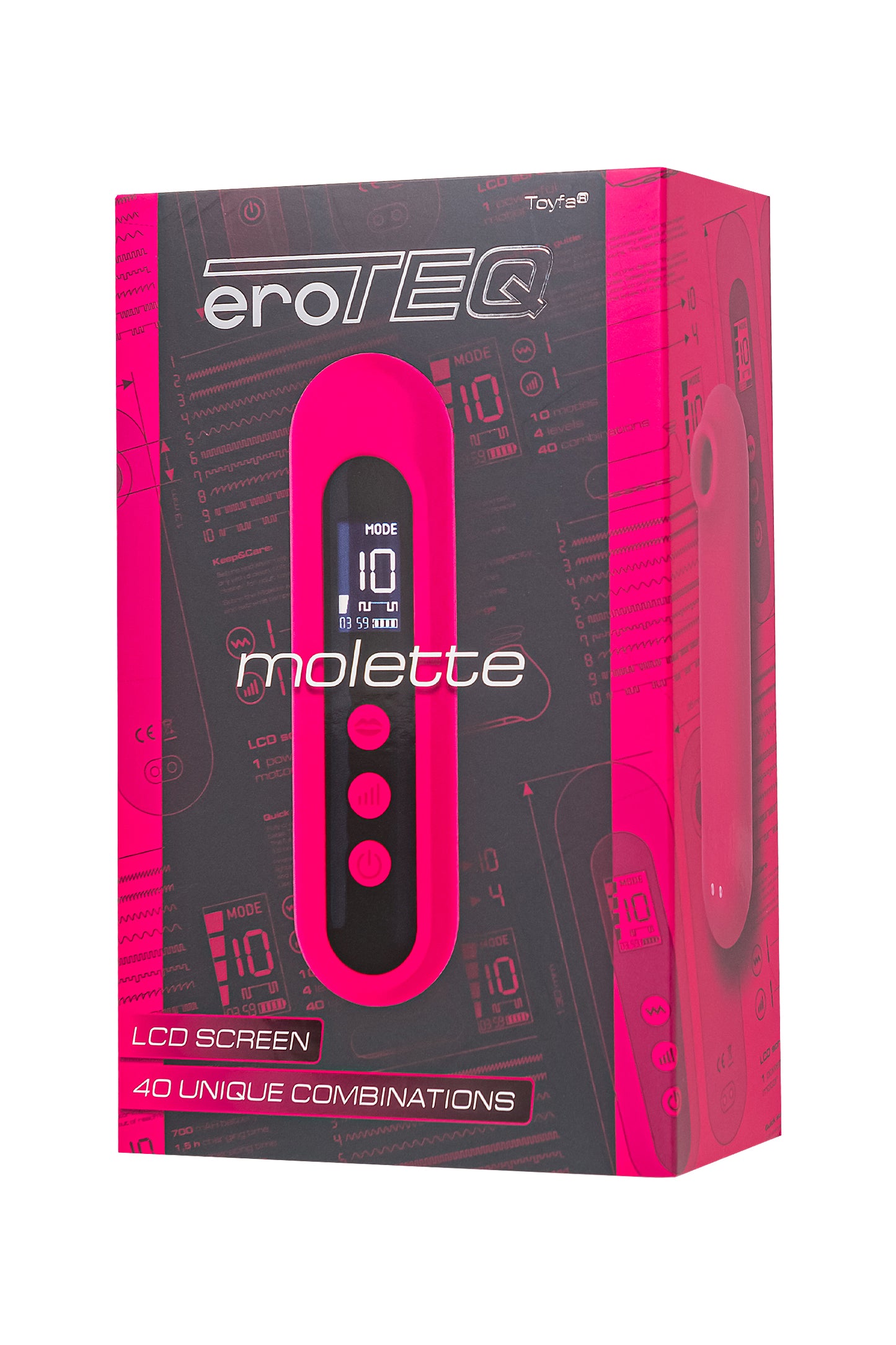 eroTeq Vakum dalgası uyarıcısı Molette, silikon, pembe, 13 cm