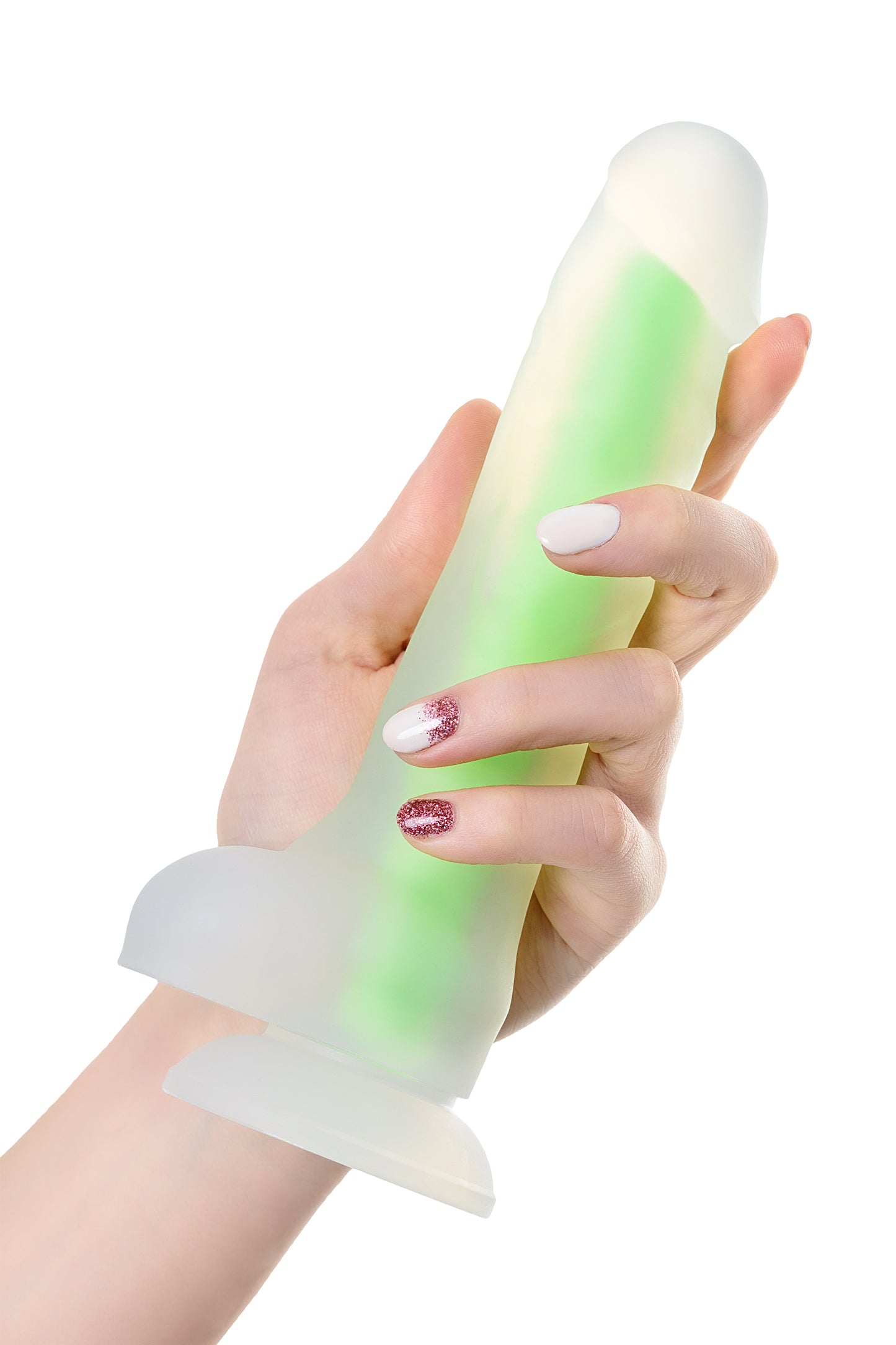 Beyond by Toyfa Wade Glow Gece Parlayan Dildo, Silikon, Şeffaf, 20 cm