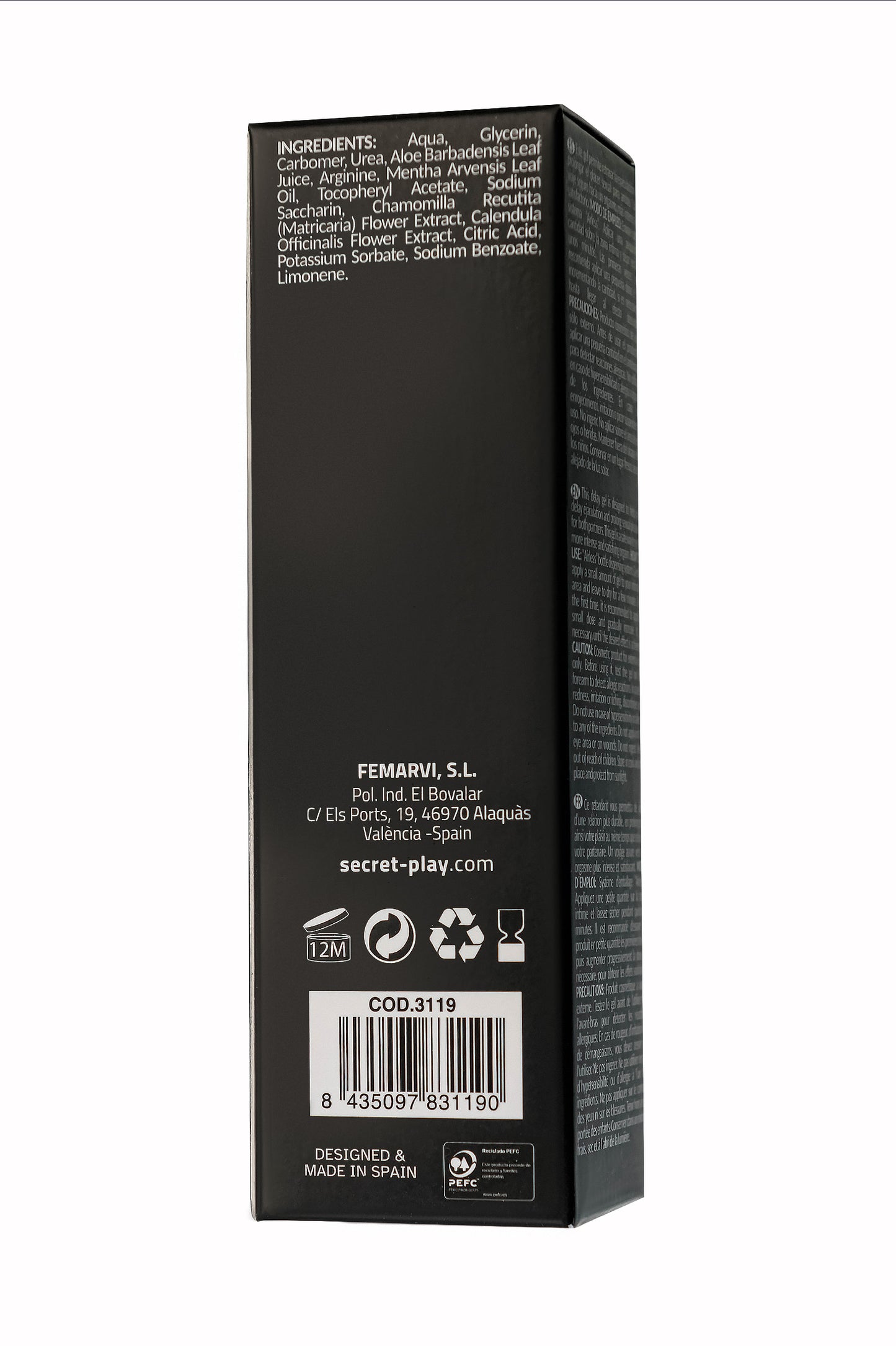 SECRET PLAY Geciktirici Kayganlaştırıcı Jel, erkekler için, 15 ml