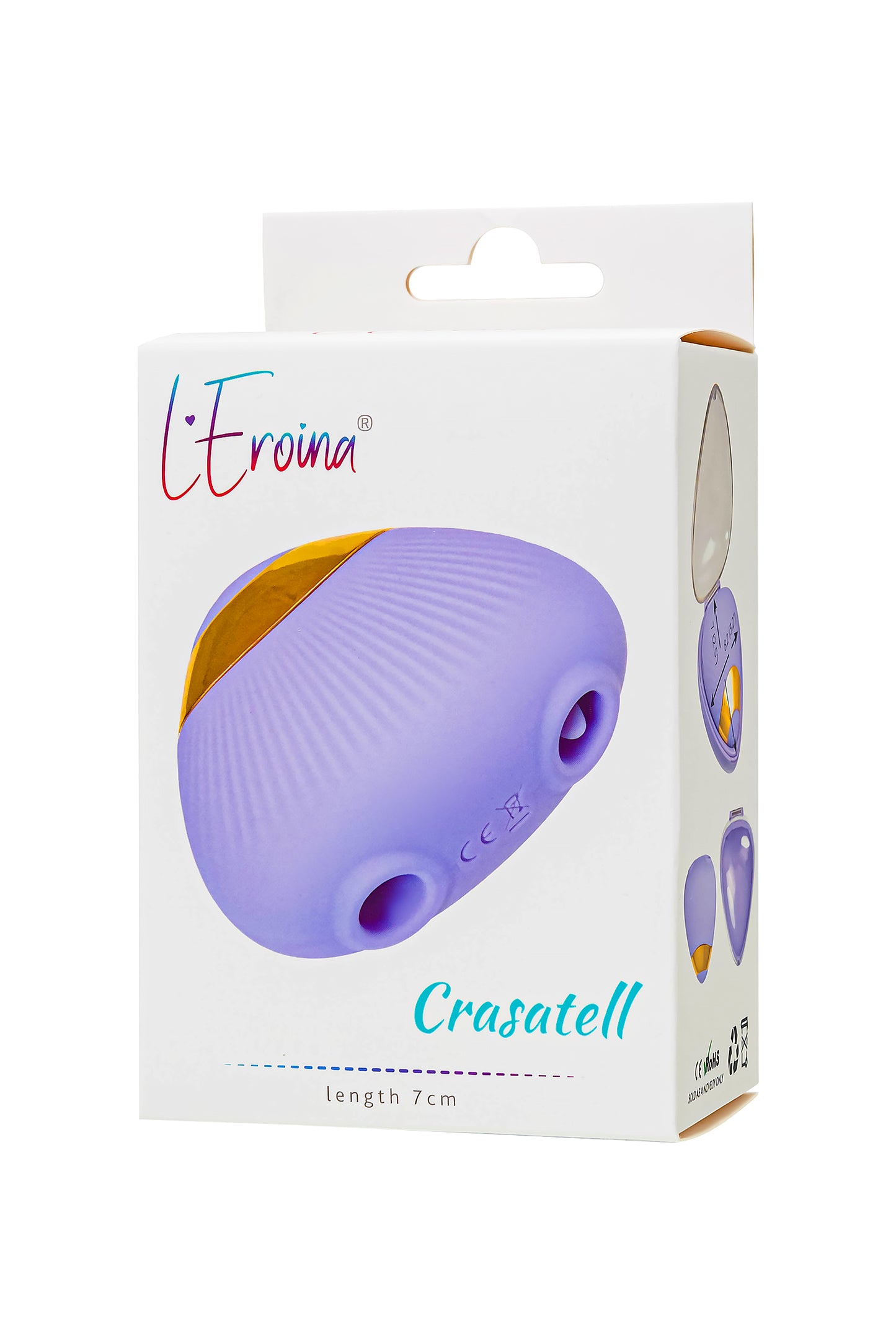 Çok fonksiyonlu vibratör L'Eroina Crasatell, silikon, lila, 9,5 cm