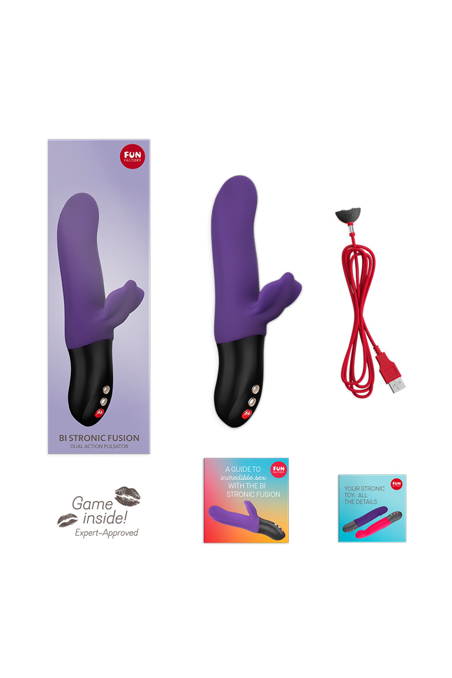 Fun Factory Bİ STRONİC FUSİON Vibratör, silikon, mor, 22 cm