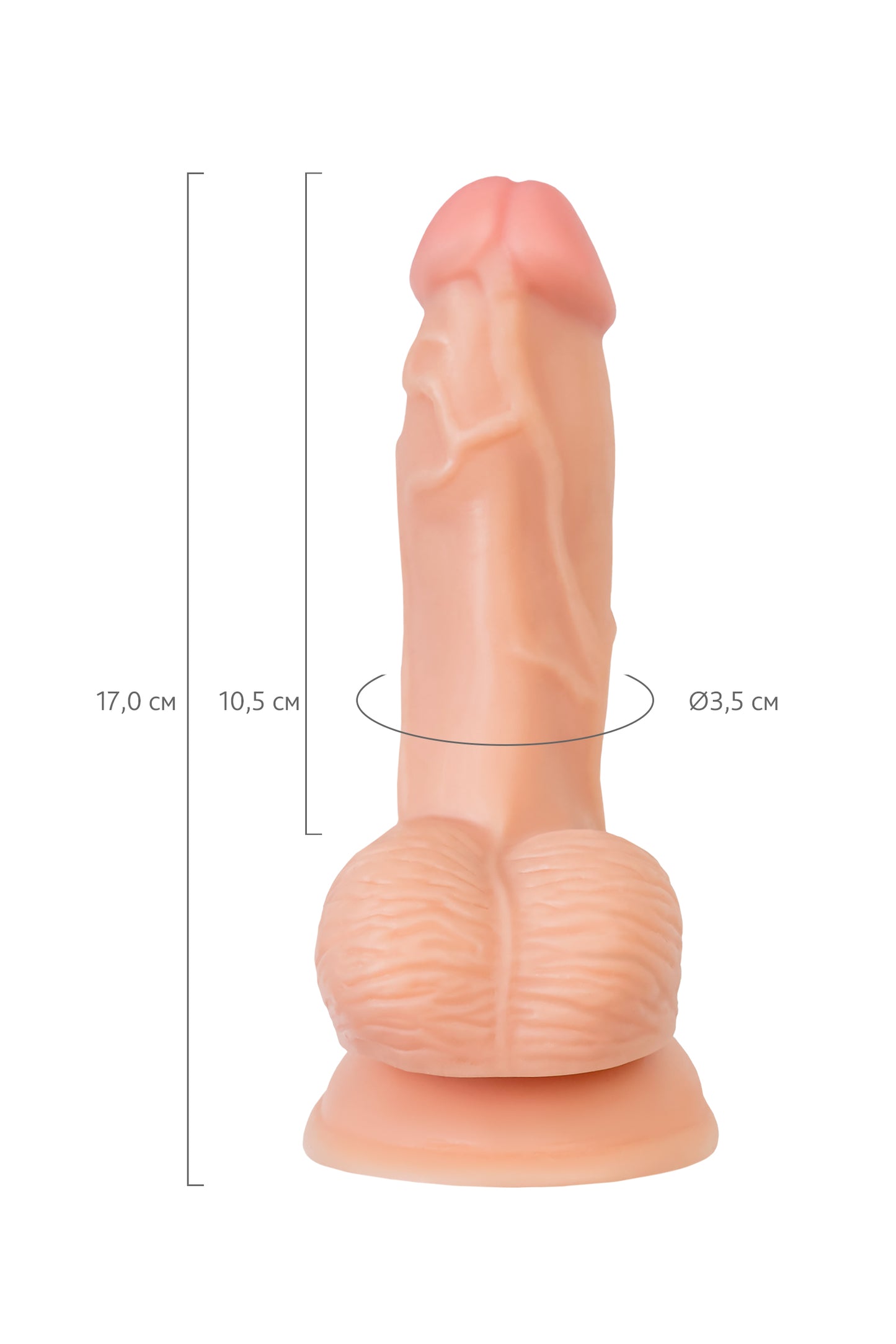 RealStick Nude Rolo, PVC, et, 17 cm gerçekçi yapay penis