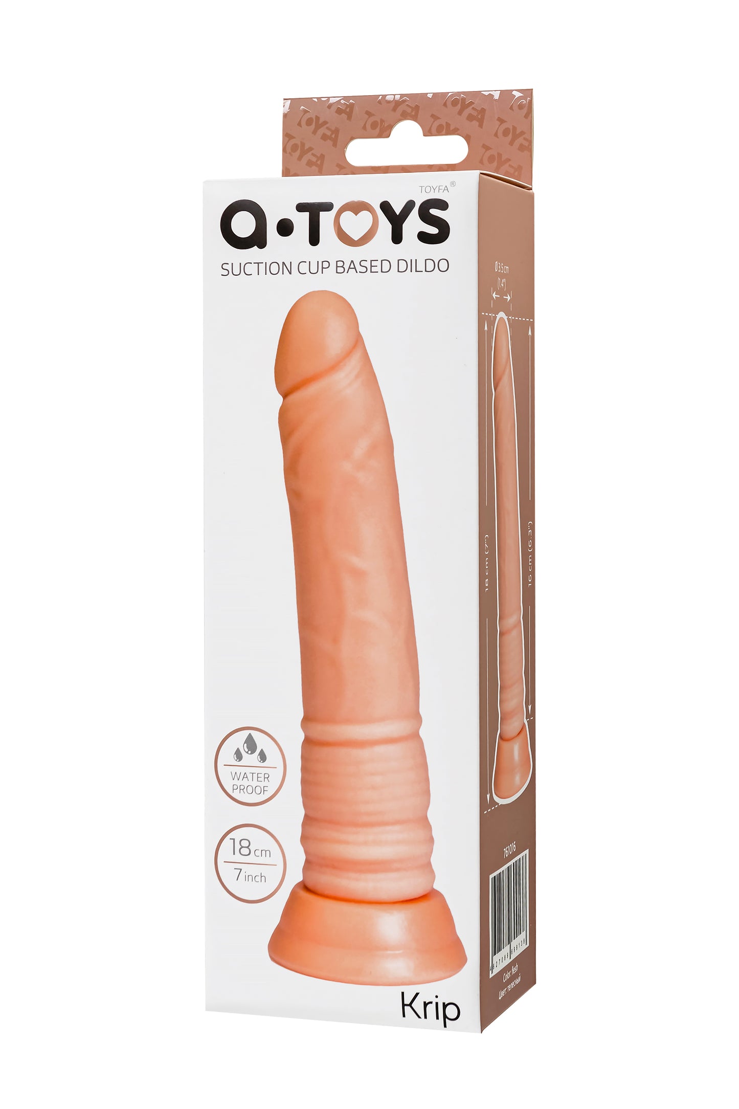 A-Toys by TOYFA Krip Realistik Dildo, TPE, Ten, 18 cm