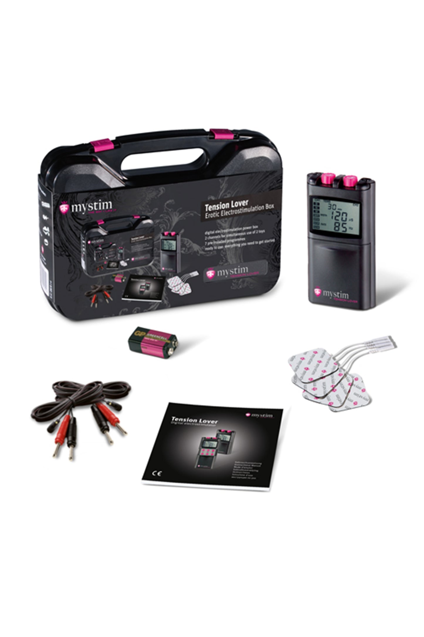 Mystim Tension Lover Digital Dürtü Elektrotlar, 7 Program, siyah