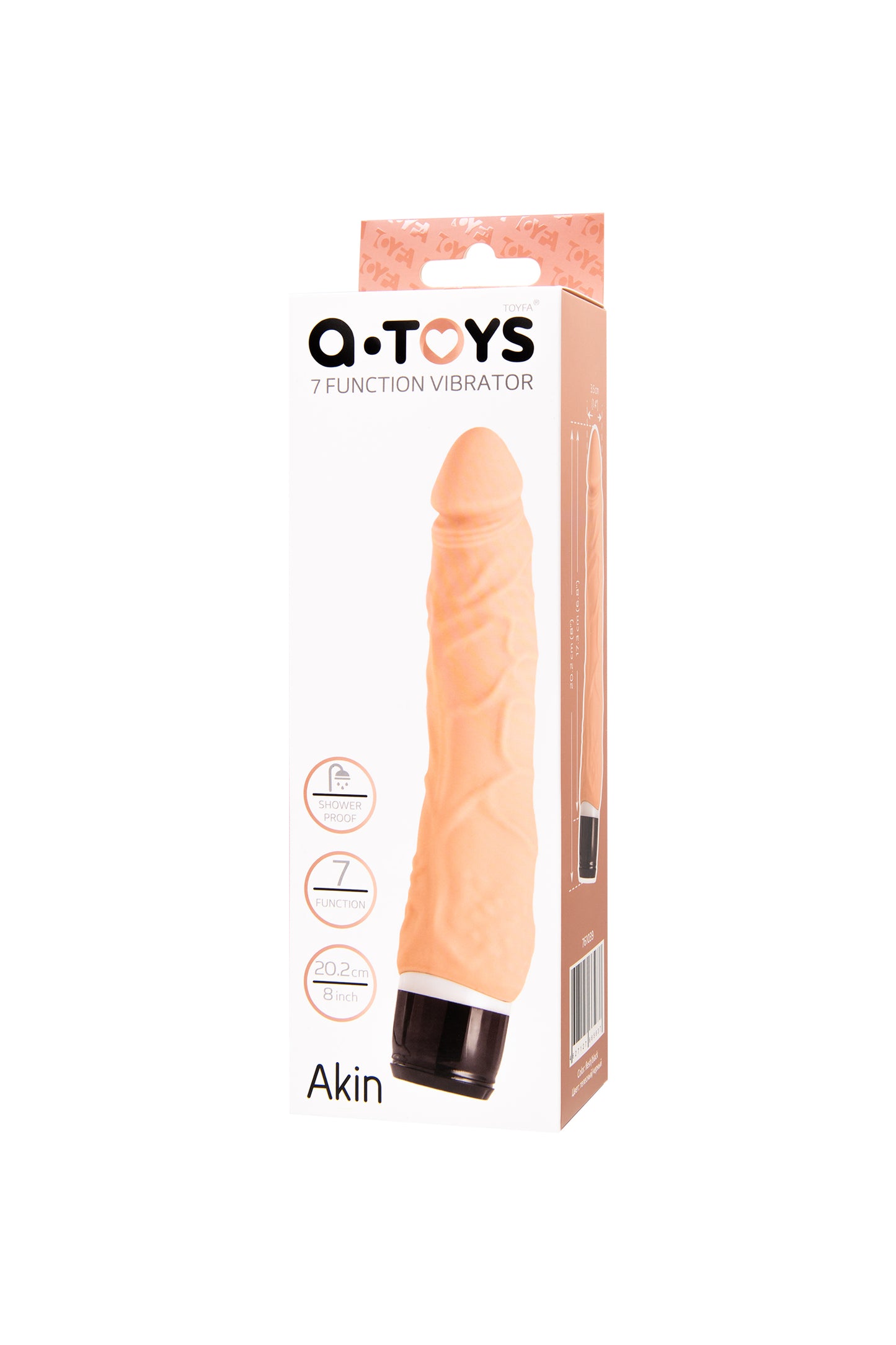 A-Toys by TOYFA Akın Realistik Vibratörü, silikon, ten, 20,2 cm