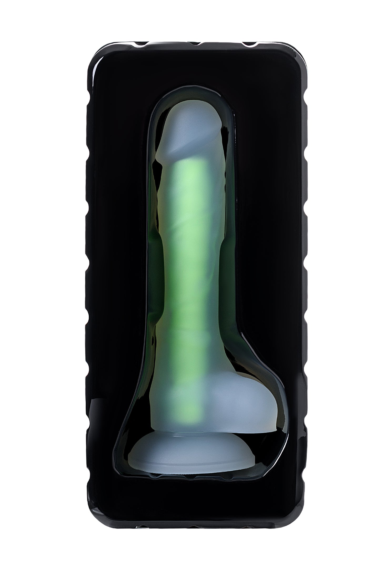 Beyond by Toyfa Dick Glow Gece Parlayan Dildo, Silikon, Şeffaf, 18 cm