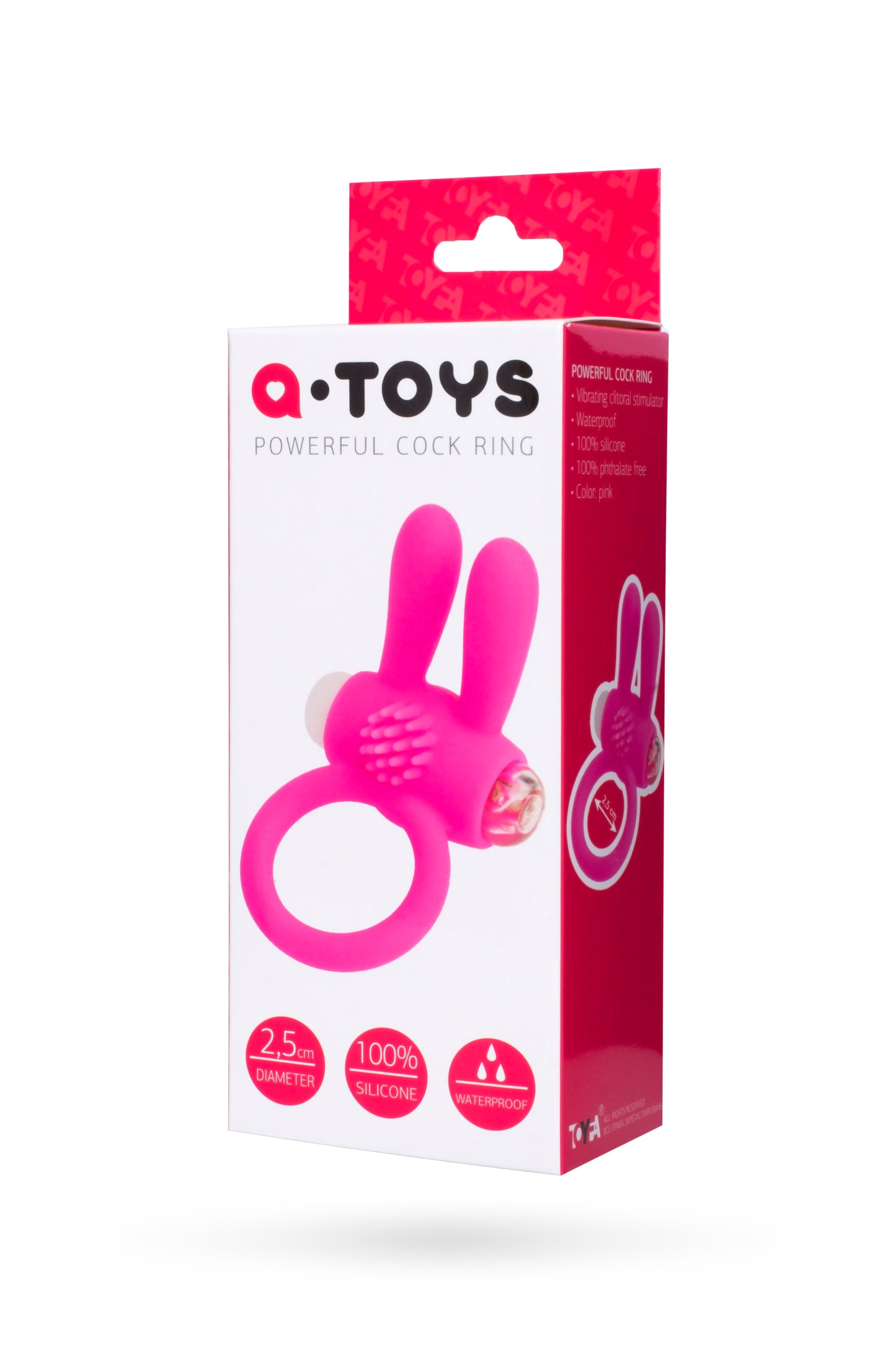 A-Toys by TOYFA Rabbi Penis Halkası , silikon, pembe, Ø 2,5 cm
