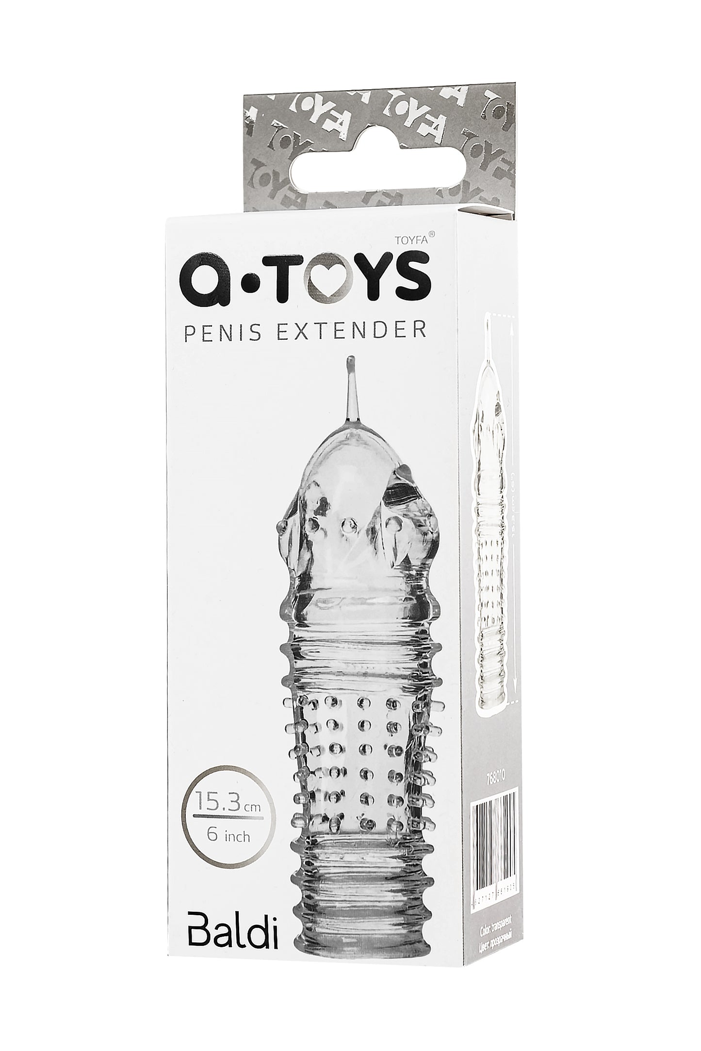 A-Toys by TOYFA Baldi Penis Klıfı, TPR, Şeffaf, 15,3 cm