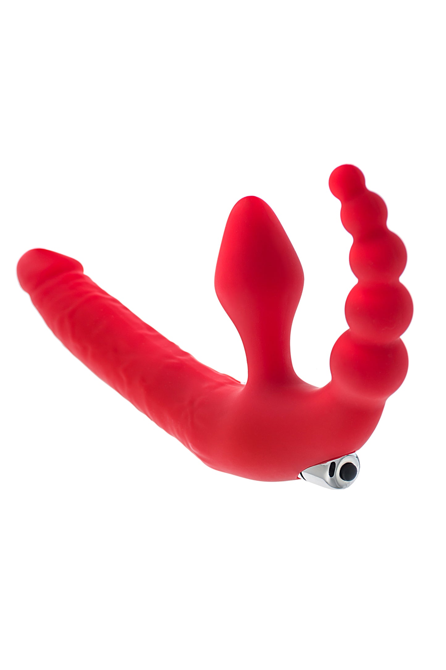 Black & Red by TOYFA Vibratörlü Strapon, silikon, kırmızı, 35 cm