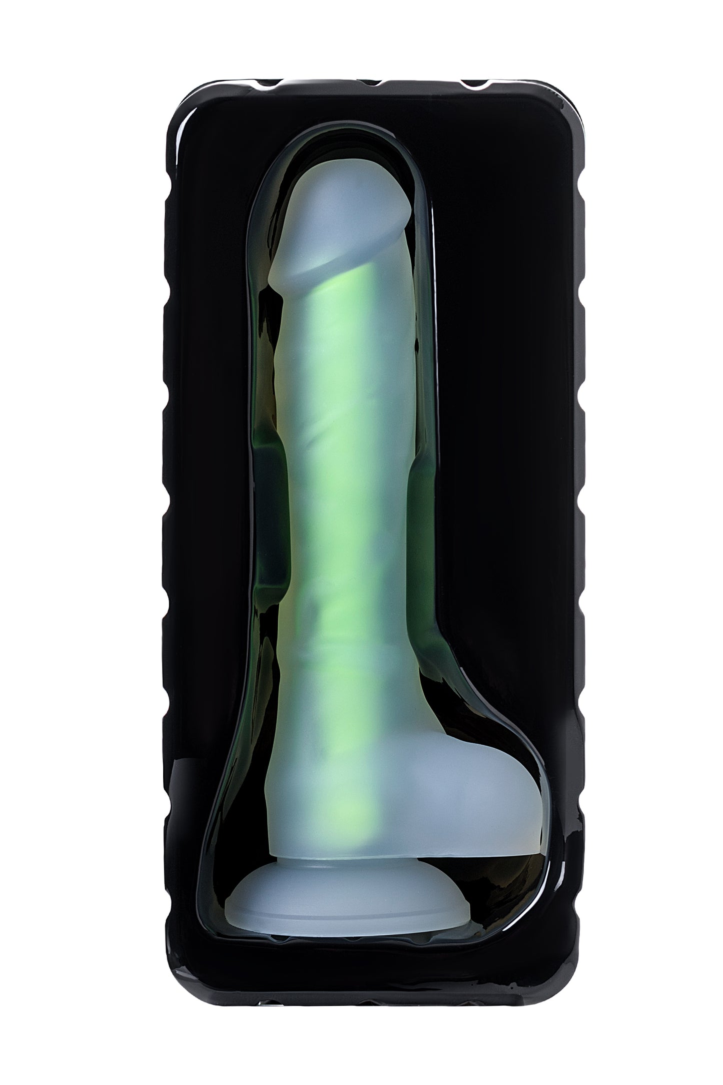 Beyond by Toyfa Wade Glow Gece Parlayan Dildo, Silikon, Şeffaf, 20 cm