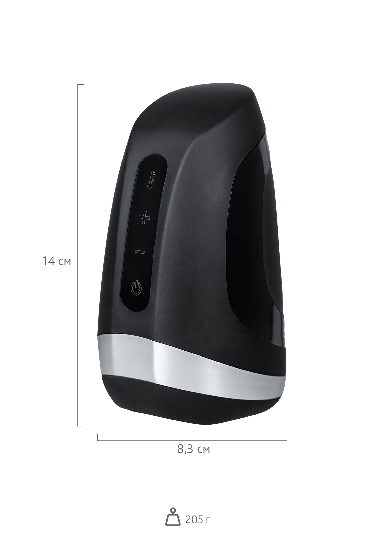 Satisfyer Men Heat Vibratiion Masturbator Gerçekçi Olmayan, Silikon, Siyah, 15 cm