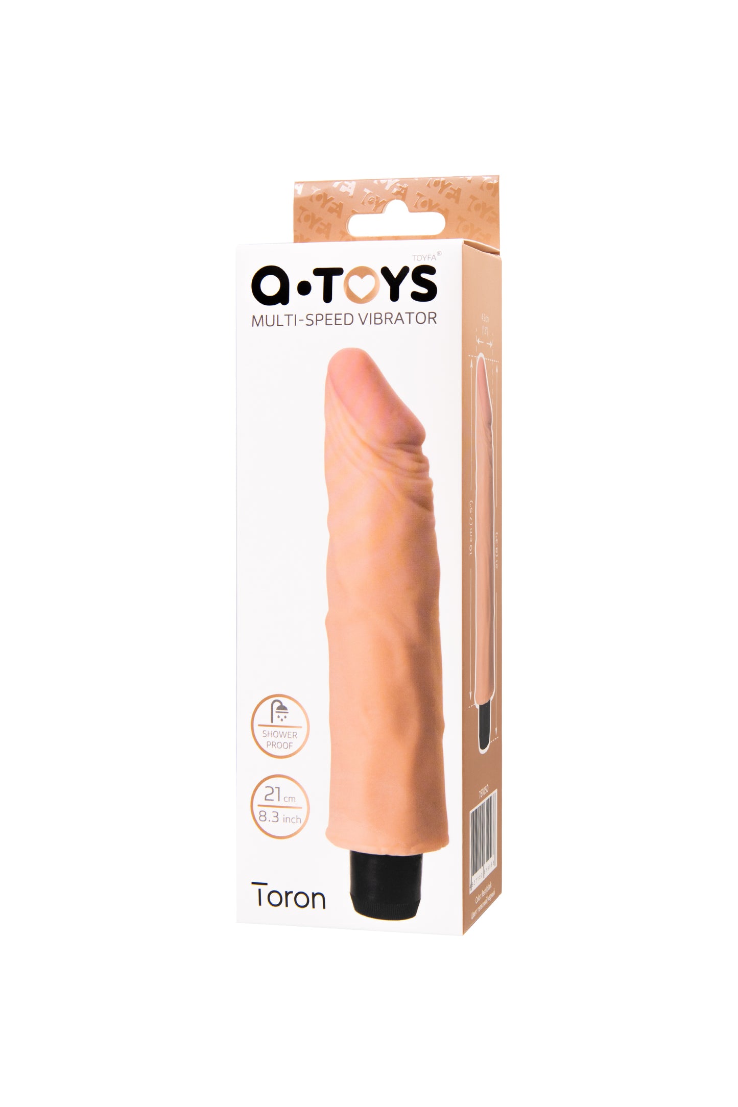 A-Toys by TOYFA Toron Realistik Vibratör, TPE, Ten, 21 cm
