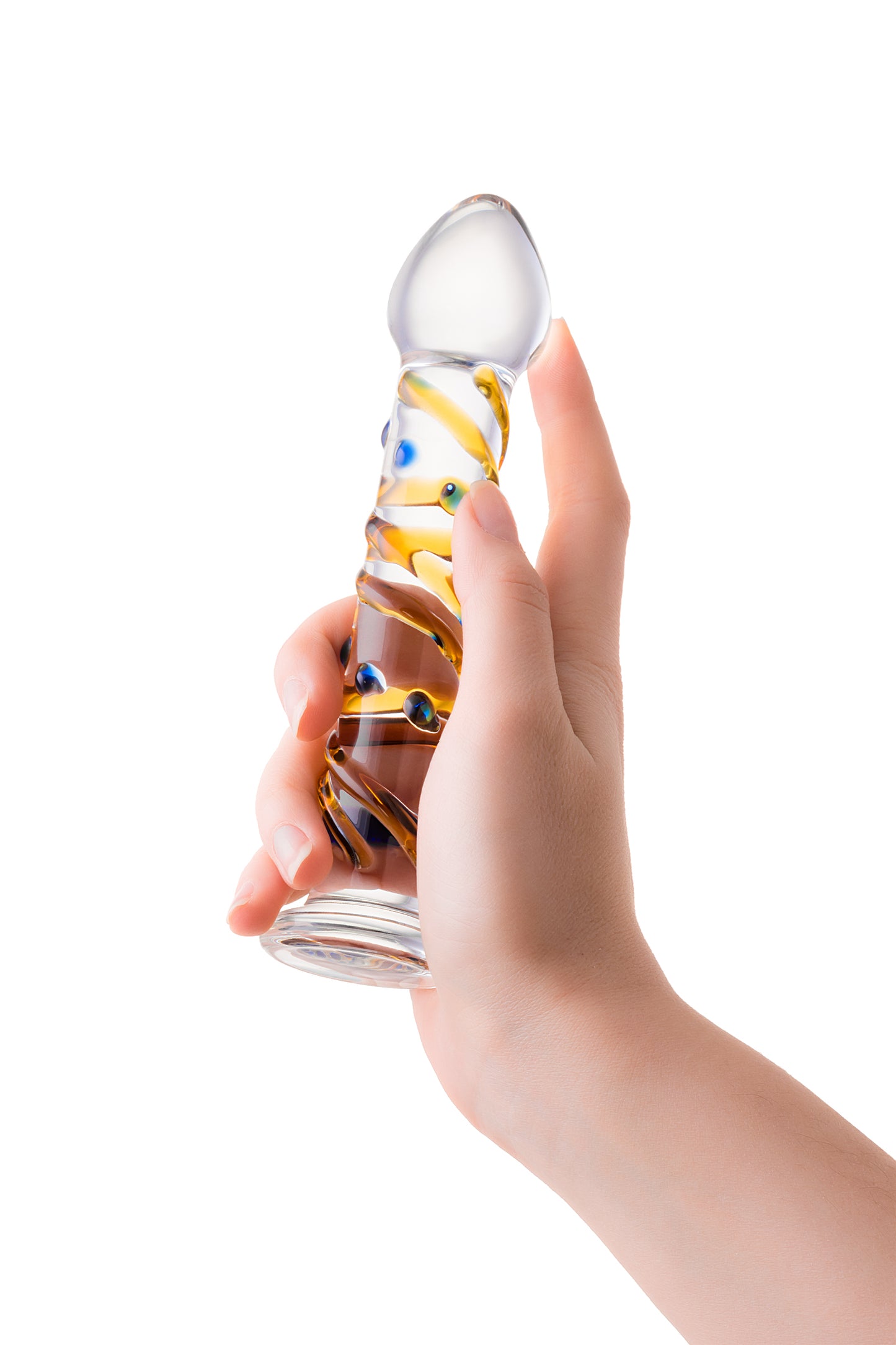 Sexus Glass Cam Dildo, Şeffaf, 17,5 cm