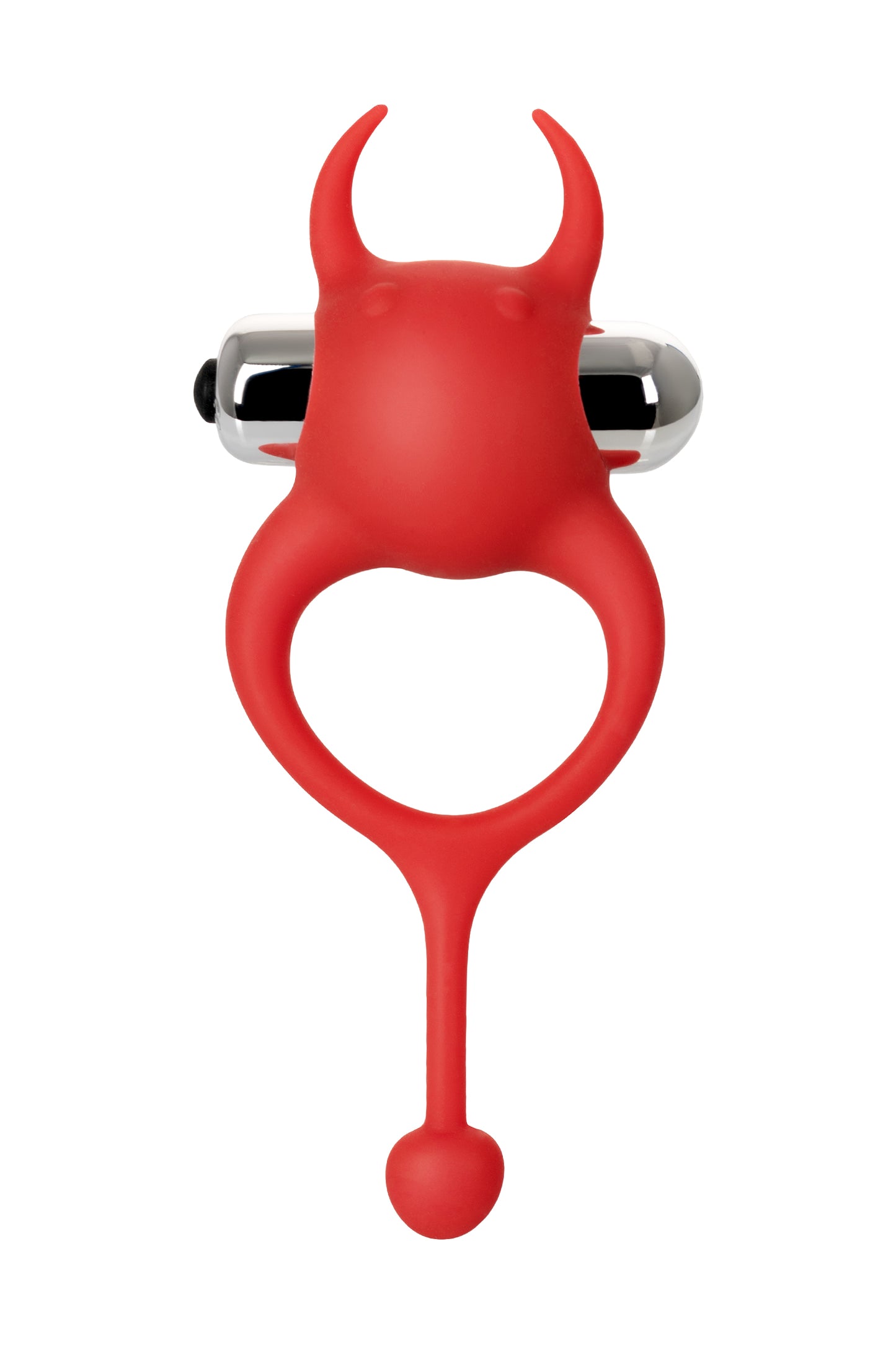 JOS NİCK Kuyruklu Penis Halkası, silikon, kırmızı, 13,5 cm
