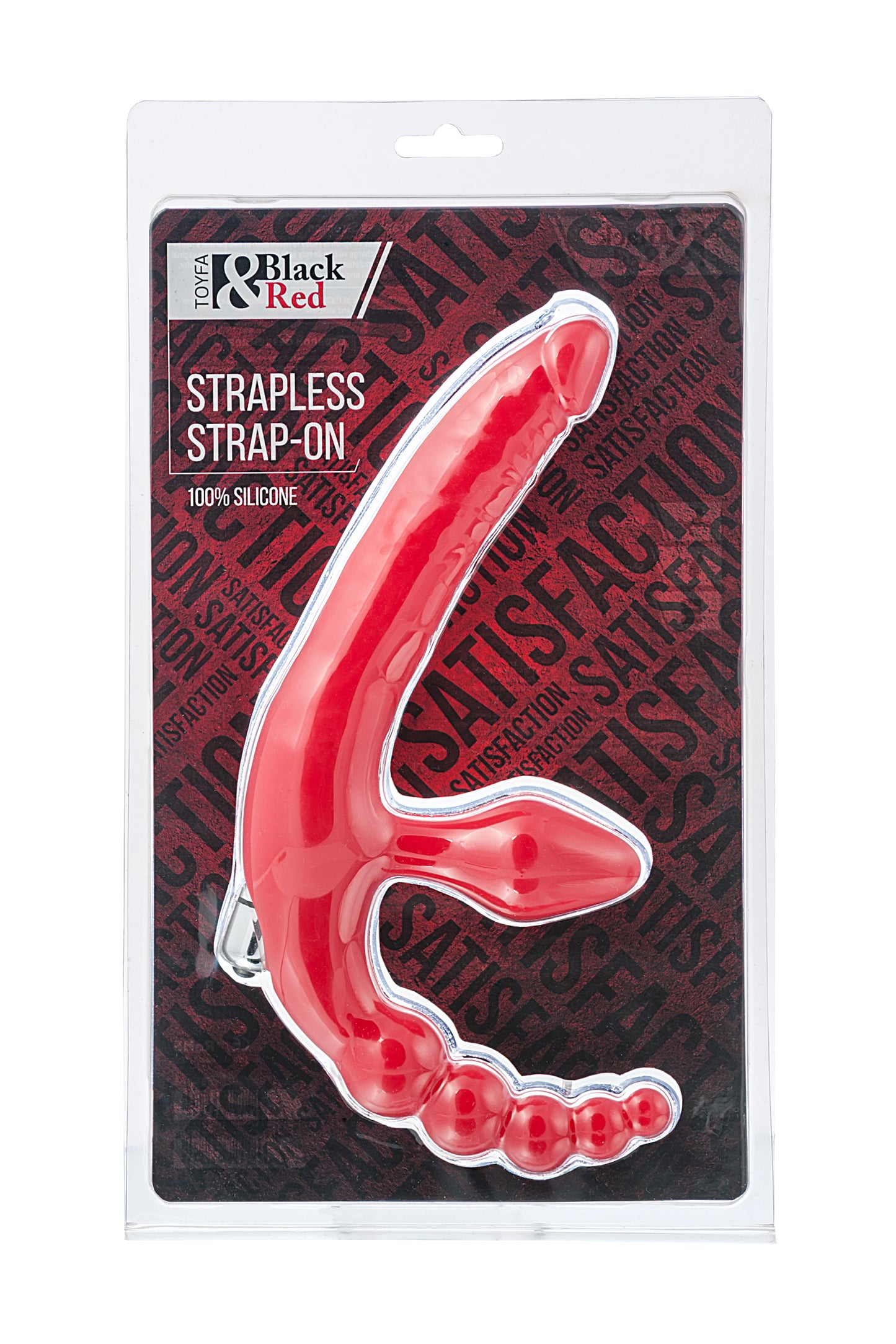 Black & Red by TOYFA Vibratörlü Strapon, silikon, kırmızı, 35 cm