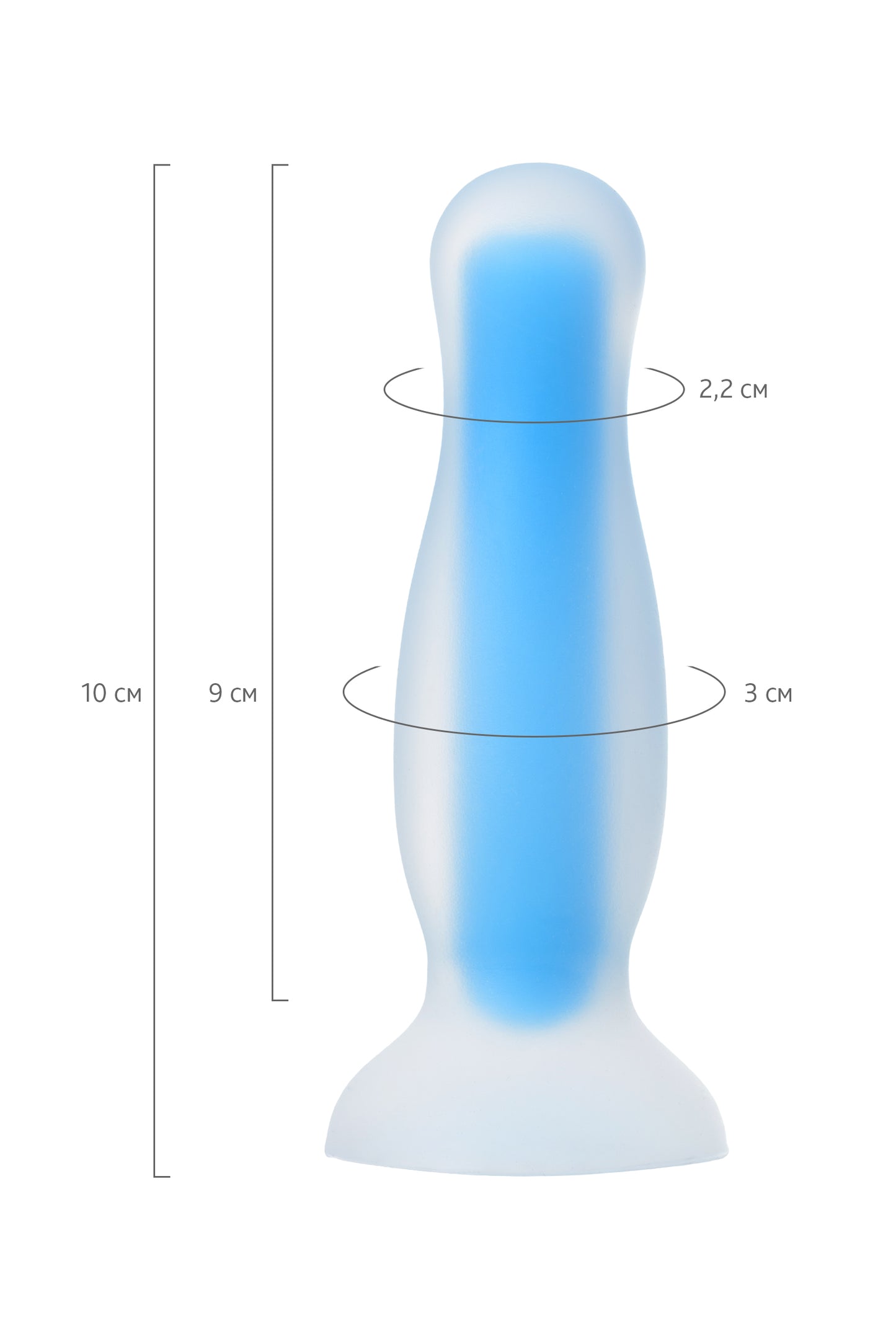 Beyond by Toyfa Kyle Glow Gece Parlayan Anal Plug , Silikon, Şeffaf, 10 cm