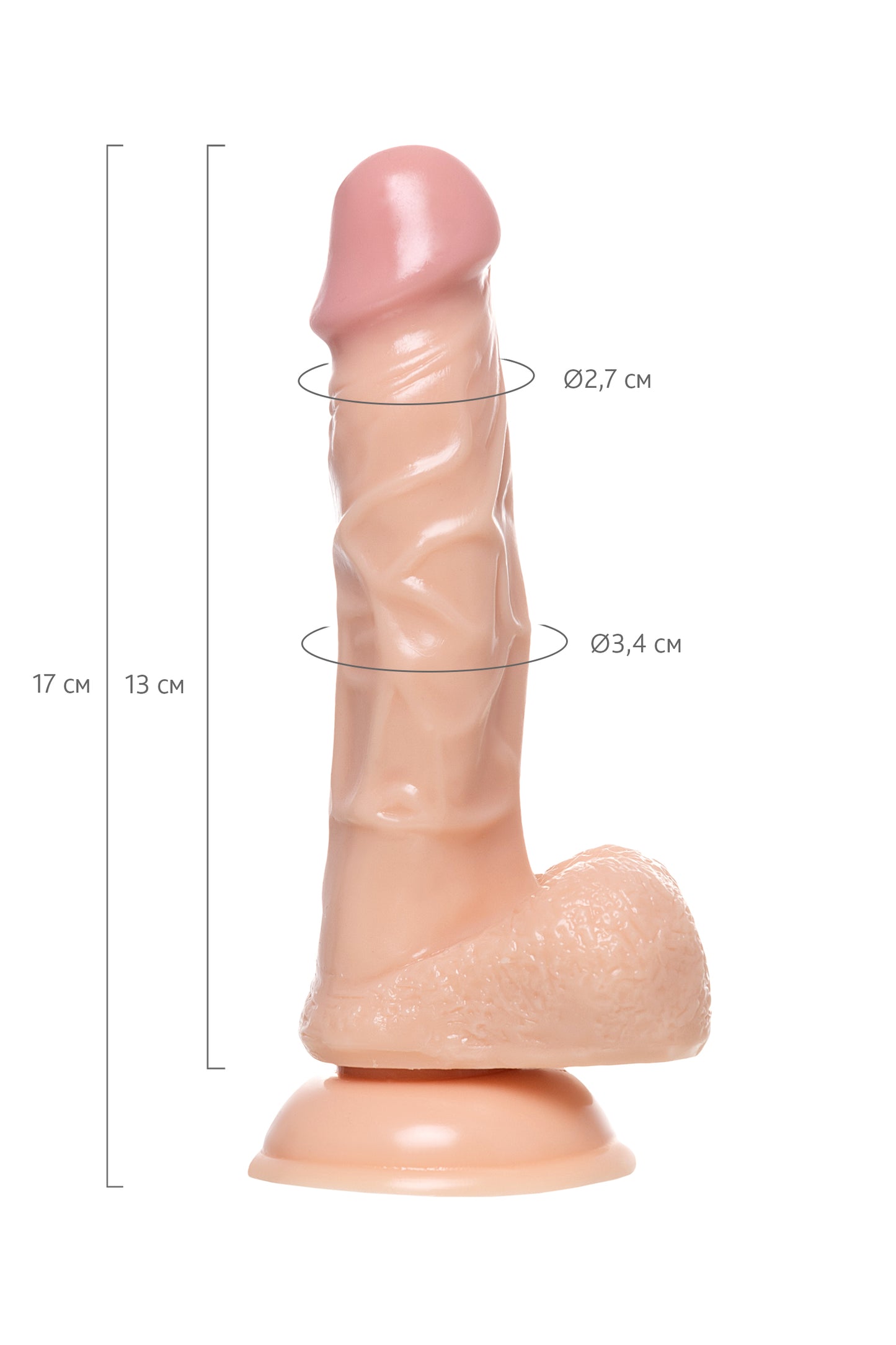 A-Toys by TOYFA Gerçekçi Dildo Kirc, TPE, çıplak, 17 cm