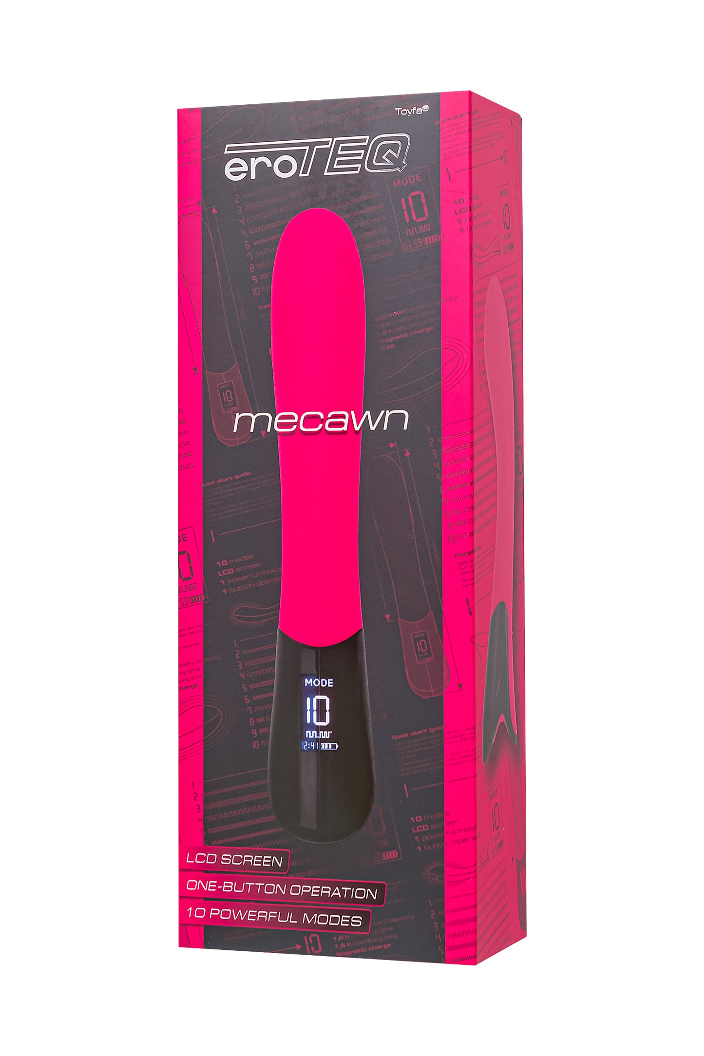 eroTeq Mecawn Vibrator, silicone, pink, 20.5 cm