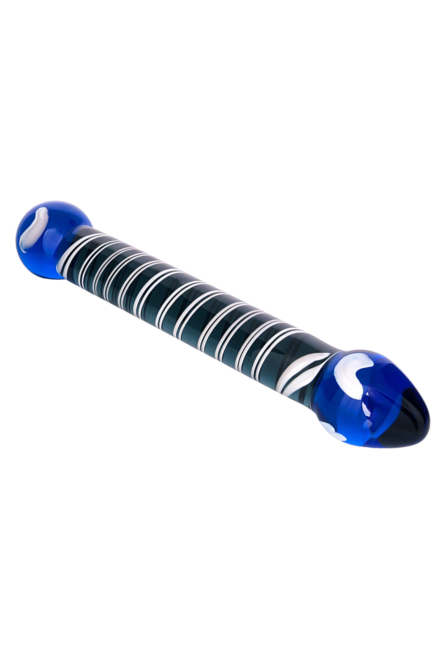 Sexus Glass Çift Taraflı Cam Dildo, mavi, 21 cm