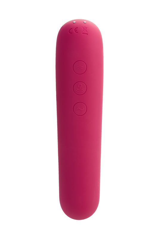 Satisfyer Dual Love Pink Vakum Klitoral Uyarıcı Vibratör, Silikon, Kırmızı, 16 cm