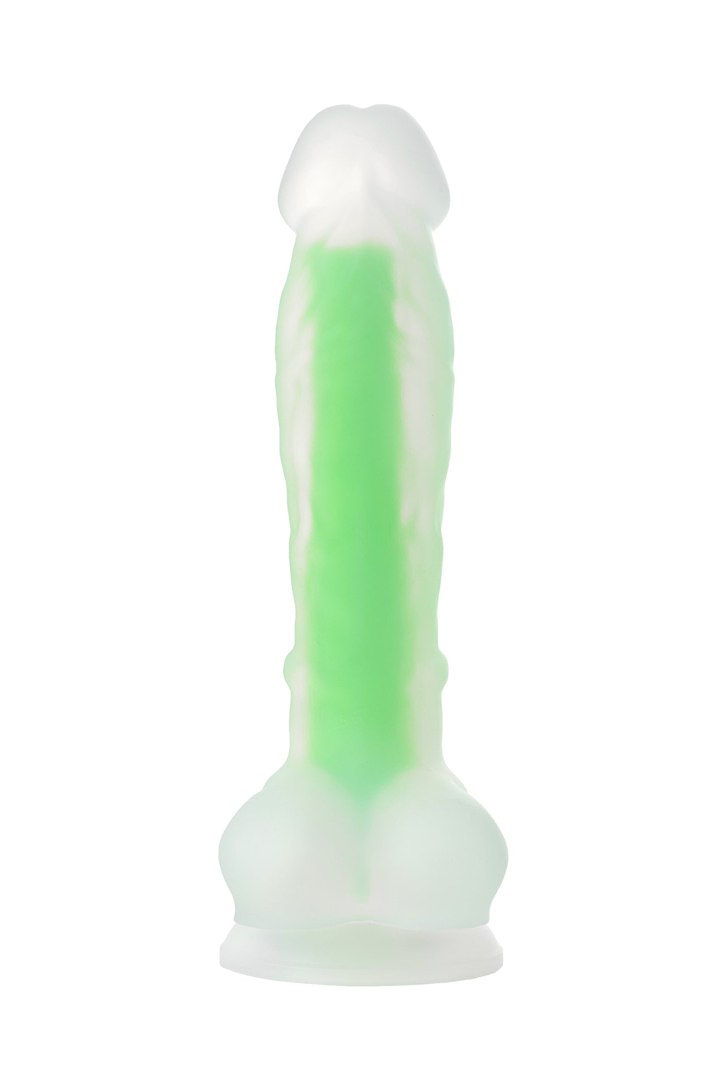 Beyond by Toyfa Dick Glow Gece Parlayan Dildo, Silikon, Şeffaf, 18 cm