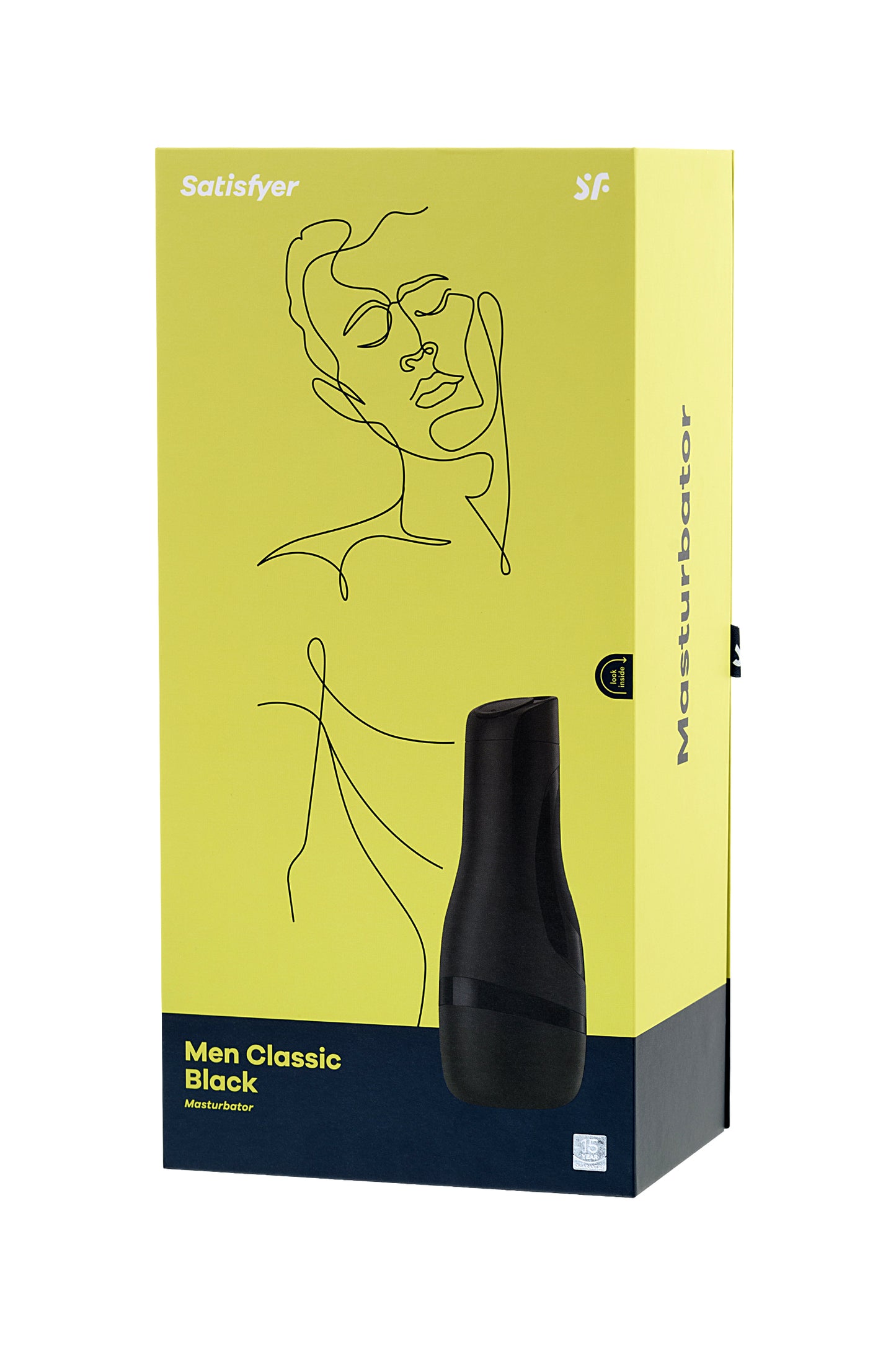 Satisfyer Men Classic Masturbator gerçekçi Olmayan, TPE, siyah, 25,4 cm