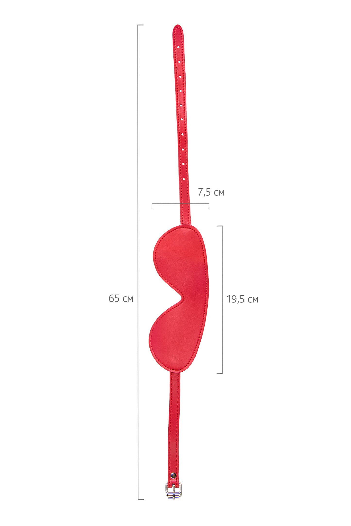 Anonymo BDSM Maske, PU deri, kırmızı, 65 cm