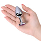 Metal by TOYFA Anal Plug, Metal, gümüş, mor kristalli, 8 cm, Ø 3,4 cm, 85 g