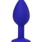 ToDo by Toyfa Brilliant anal kılıf, silikon, mavi, beyaz kristalli 7 cm, Ø 2,8 cm, 26 g