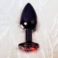 Metal by TOYFA Anal Plug, Metal, siyah, kırmızı kristalli, 7,2 cm, Ø2,8 cm, 50 g