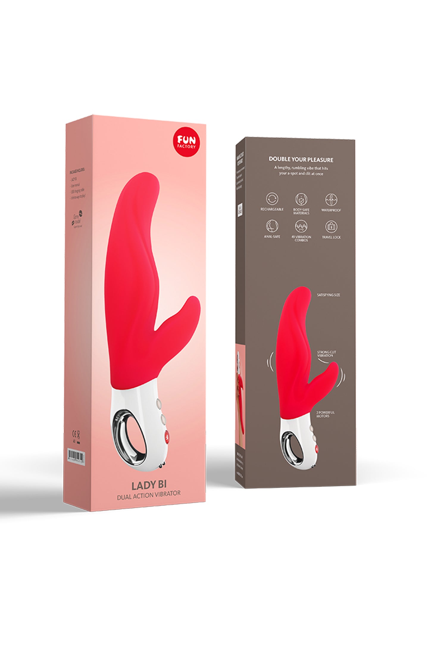 Fun Factory LADY Bİ Vibratör, silikon, kırmızı, 22 cm