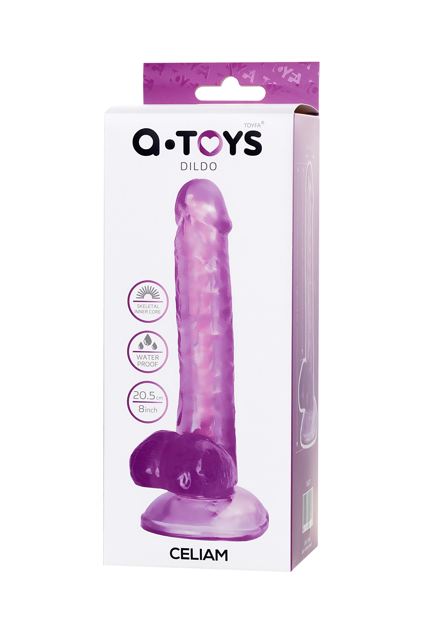 A-Toys by TOYFA Jel Dildo Celiam, TPE, mor, 20,5 cm