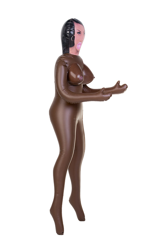 Dolls-X by TOYFA Michelle şişme bebek, siyah kadın, üç delikli, 160 cm