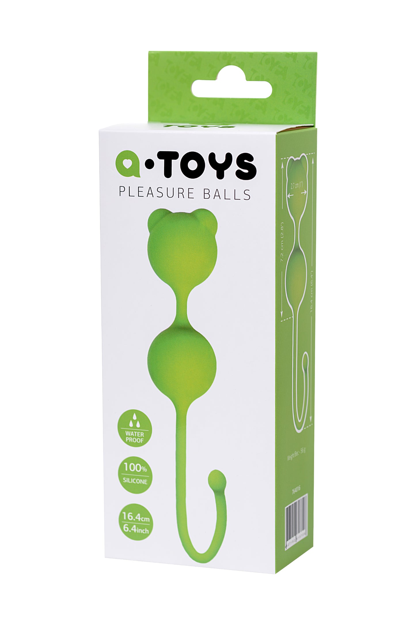 A-Toys by TOYFA Meeko Vajinal Topları, silikon, yeşil, 16,4 cm, Ø 2,7 cm
