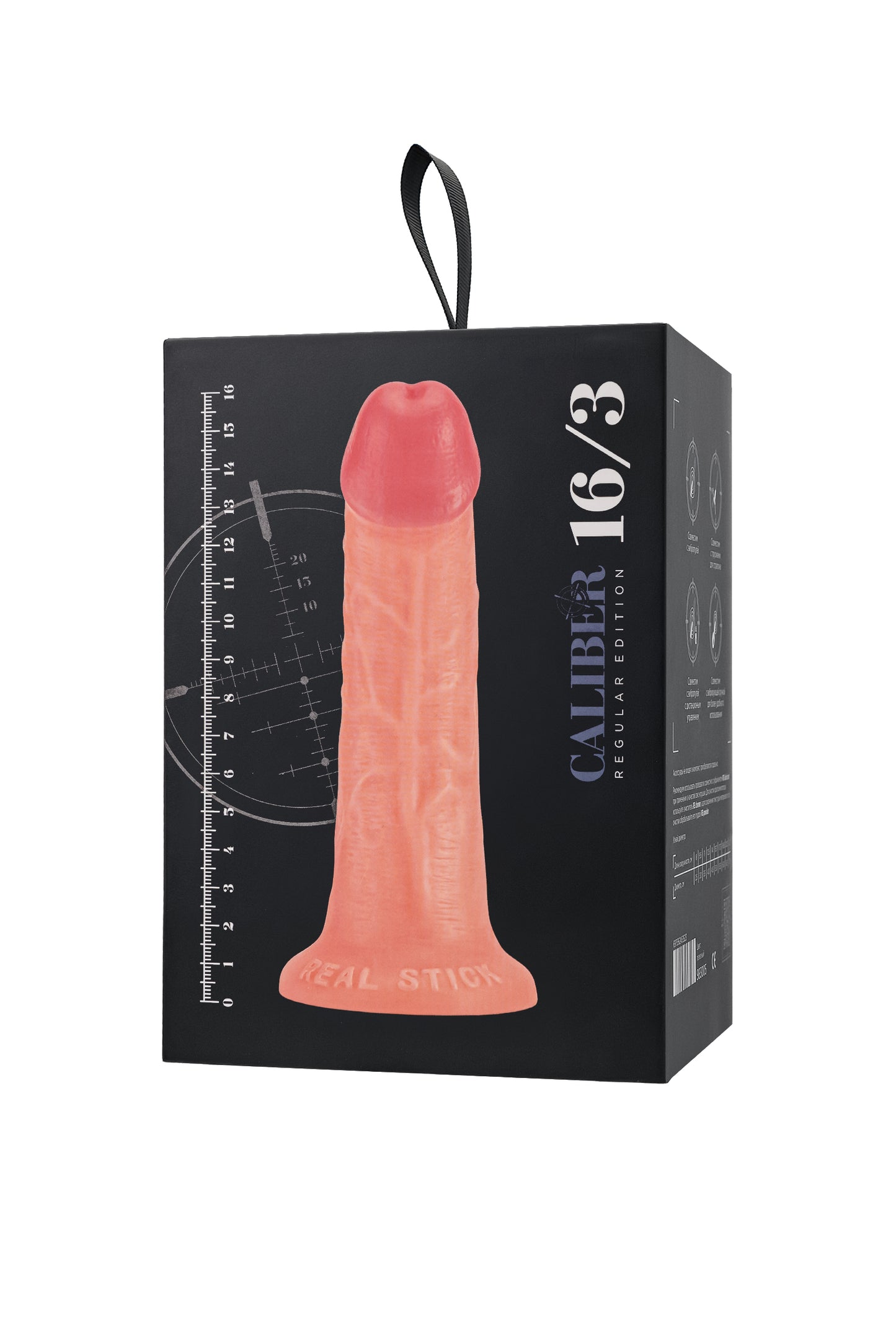 Gerçekçi yapay penis, RealStick CALIBER, 16 cm, Ø3