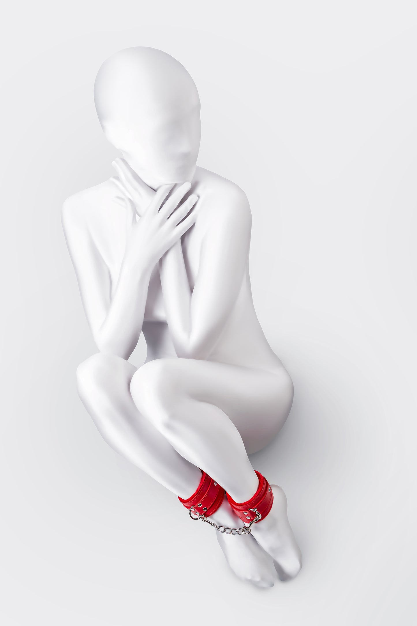Anonymo BDSM Ayak Kelepçe #0155 , PU deri, kırmızı, 27 cm