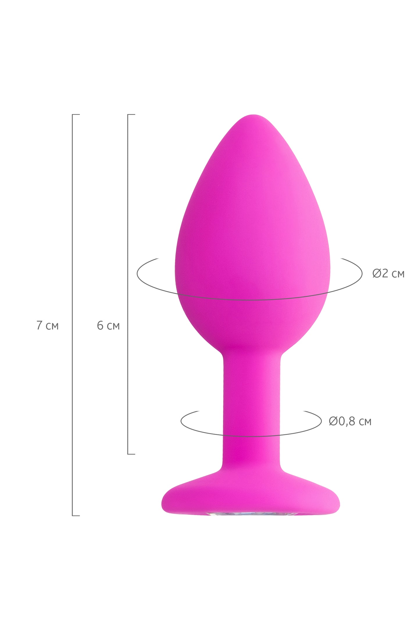ToDo by Toyfa Brilliant Anal Plug, silikon, pembe, 7 cm, Ø 2 cm, 50 g