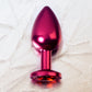 Metal Toyfa Anal Plug Metal, metal, kırmızı, kırmızı kristalli, 8,2 cm, Ø3,4 cm, 85 g