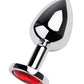 Metal by TOYFA Anal Plug, Metal, gümüş, kırmızı kristalli, 8 cm, Ø 3,4 cm, 85 g